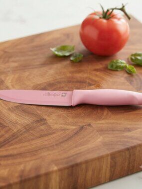 NWT Pampered Chef Pink Colour Coated Tomato Knife